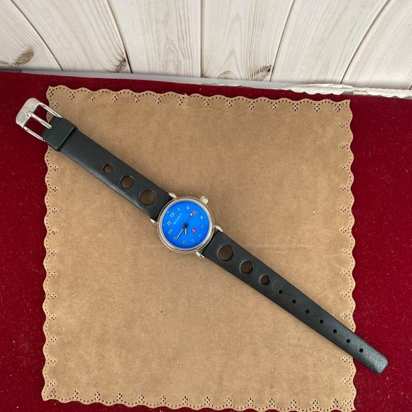 Michele Blue Dial with Black 8 inch Dive Strap All Stainless Steel Watch - Picture 4 of 8